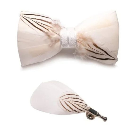 Boutique Other - NEW MENS Bow tie Brooch Sets White